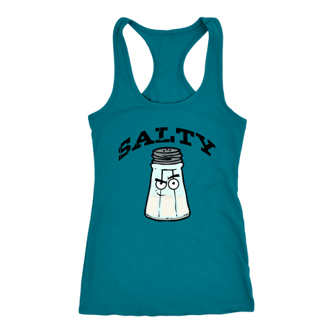 Image of Salty V.1 Womens T-shirt Next Level Racerback Tank Turquoise XS