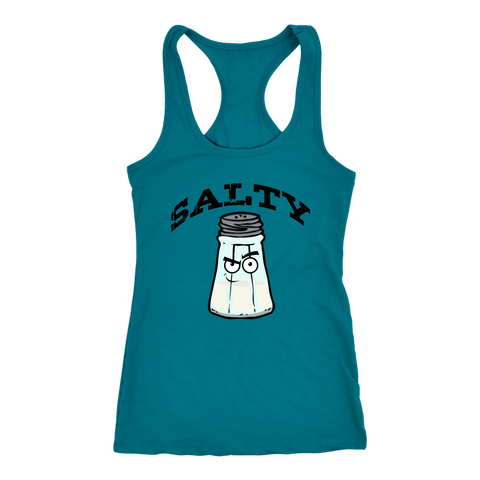 Image of Salty V.1 Womens T-shirt Next Level Racerback Tank Turquoise XS