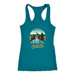 Great Outdoors Shirts | Womens T-shirt Next Level Racerback Tank Turquoise XS
