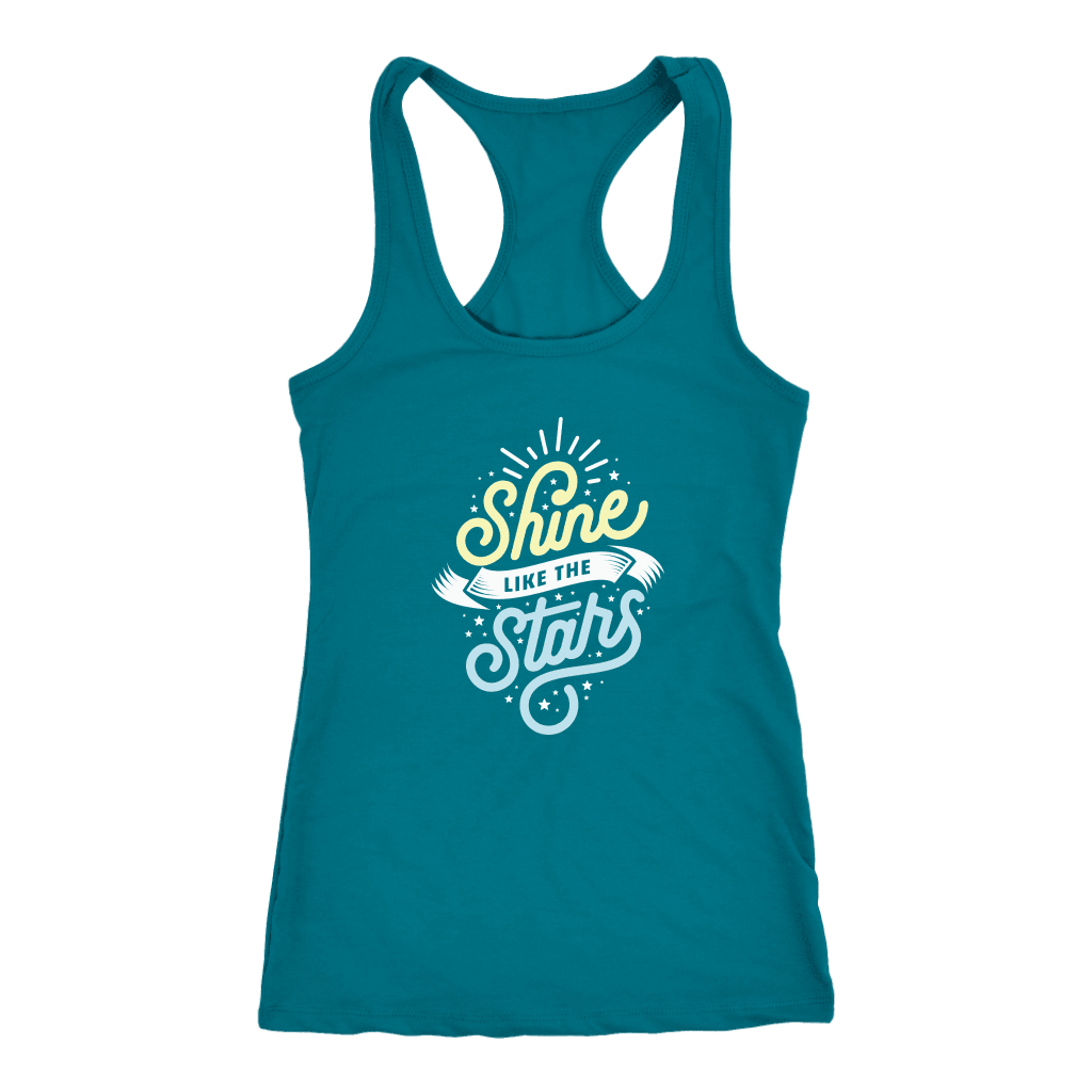 Shine Like The Stars T-shirt Next Level Racerback Tank Turquoise XS