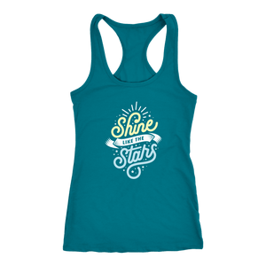 Shine Like The Stars T-shirt Next Level Racerback Tank Turquoise XS