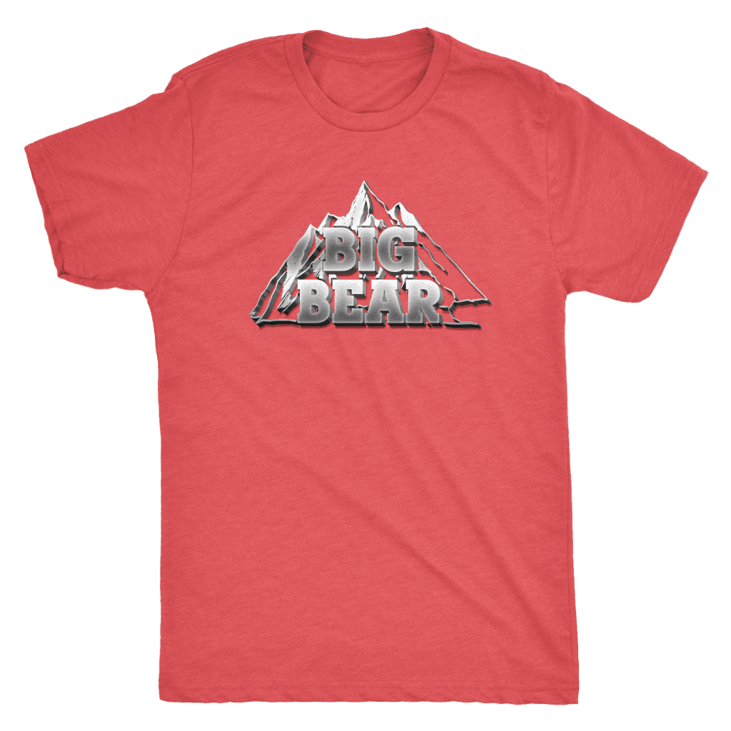 Big Bear V.2, Mens T-shirt Next Level Mens Triblend Vintage Red S