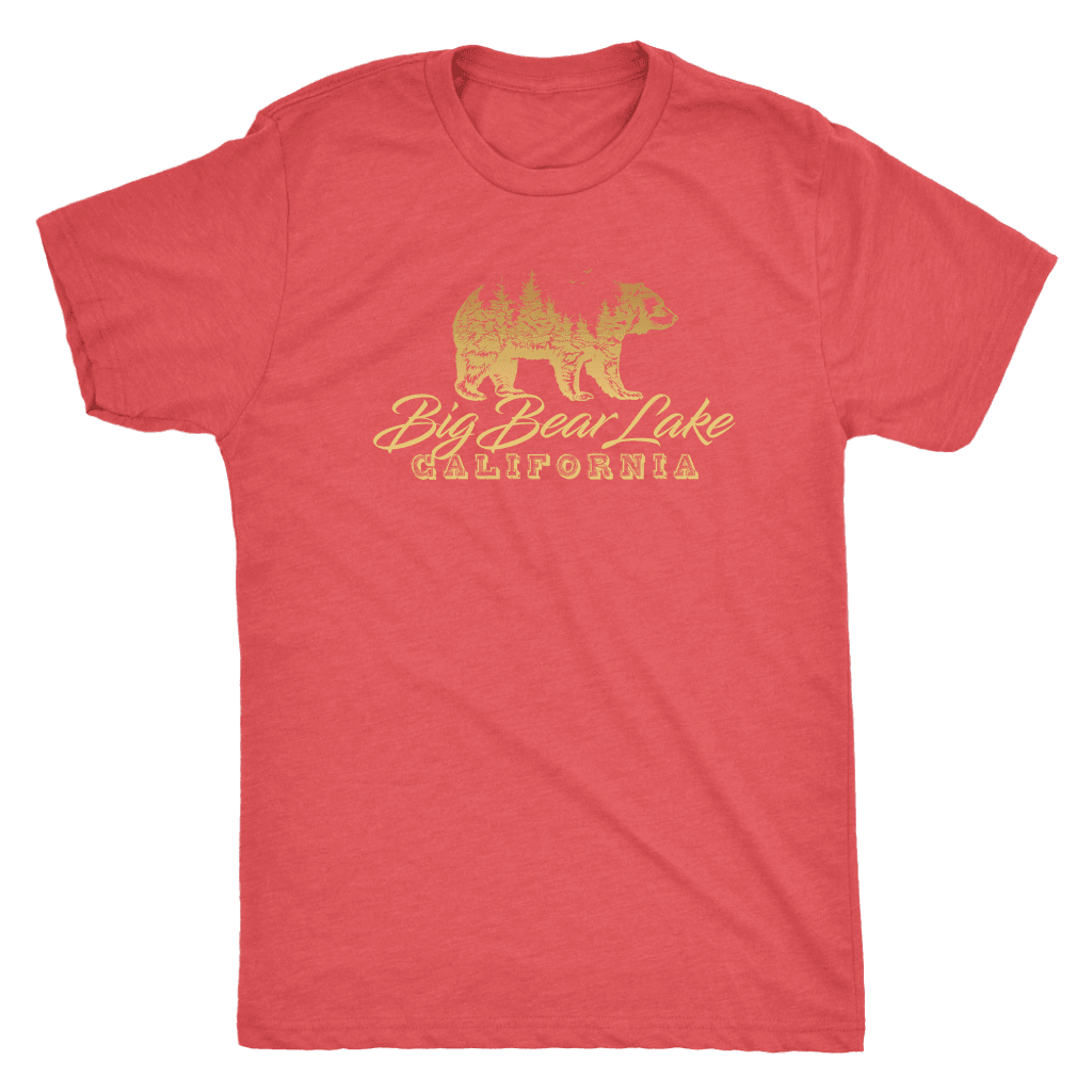 Big Bear Lake California V.2, Mens, Gold T-shirt Next Level Mens Triblend Vintage Red S