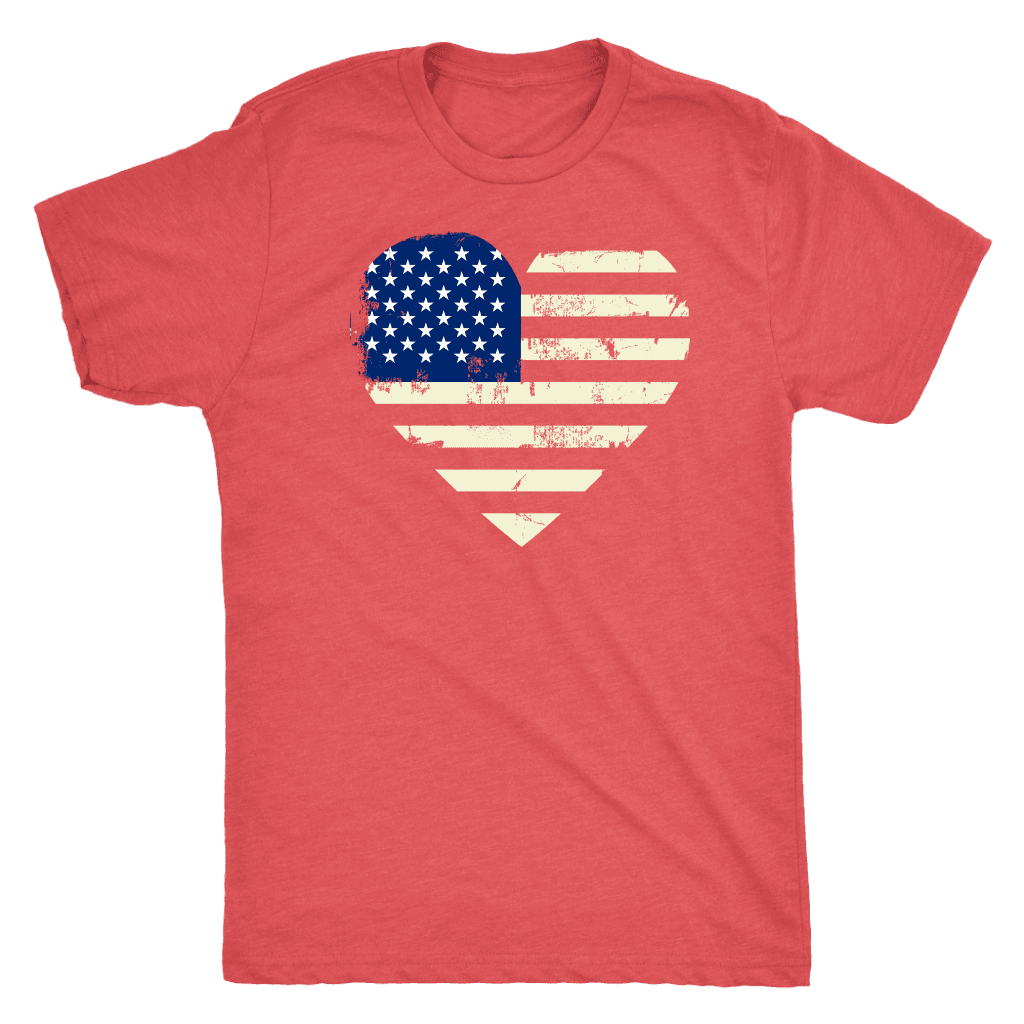 Love America Men's Shirts Red T-shirt Next Level Mens Triblend Vintage Red S