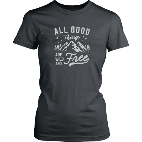 Image of Wild and Free T-shirt District Womens Shirt Charcoal XS