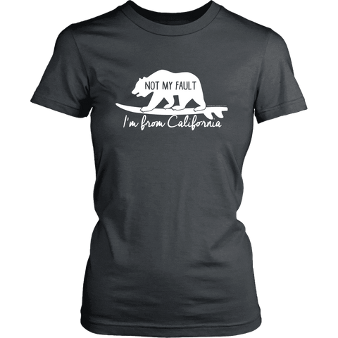 Image of From California T-shirt District Womens Shirt Charcoal XS