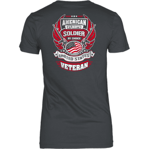 American by Birth, Soldier by Choice T-shirt District Womens Shirt Charcoal XS