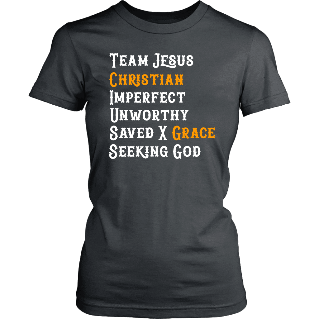 Team Jesus T-shirt District Womens Shirt Charcoal XS