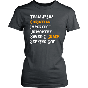 Team Jesus T-shirt District Womens Shirt Charcoal XS