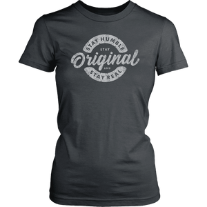 Stay Real, Stay Original Womens T-shirt District Womens Shirt Charcoal XS