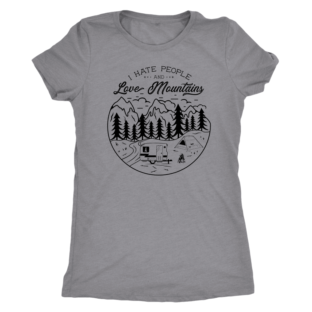 Love The Mountains Womens T-shirt Next Level Womens Triblend Heather Grey S