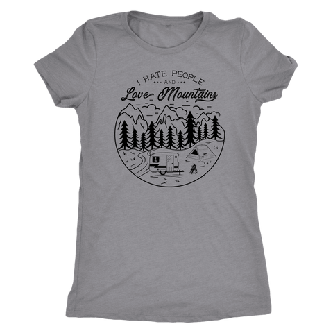 Image of Love The Mountains Womens T-shirt Next Level Womens Triblend Heather Grey S
