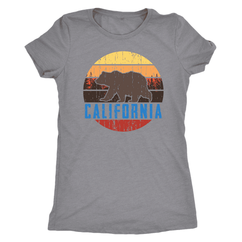 Image of Big Bear California Shirt V.1, Womens Shirts T-shirt Next Level Womens Triblend Heather Grey S