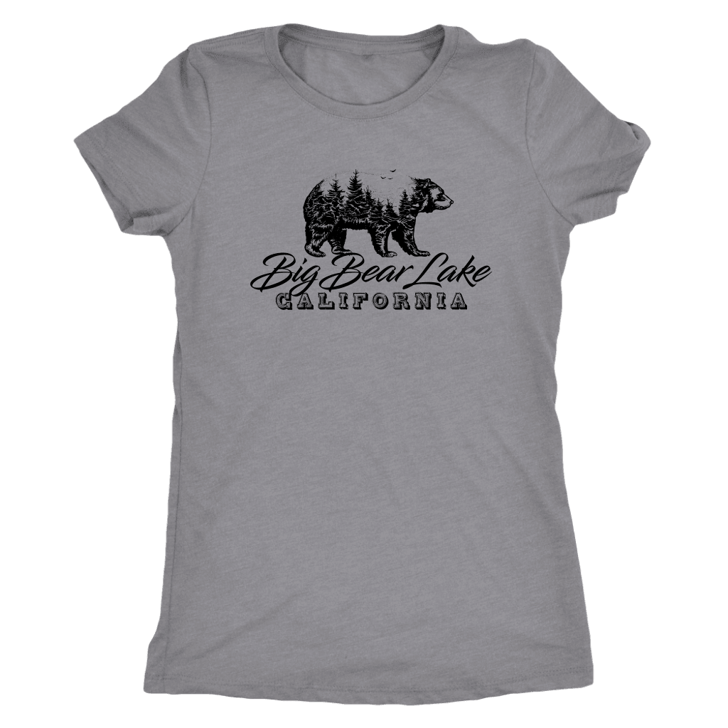 Big Bear Lake California V.2, Womens, Black T-shirt Next Level Womens Triblend Heather Grey S