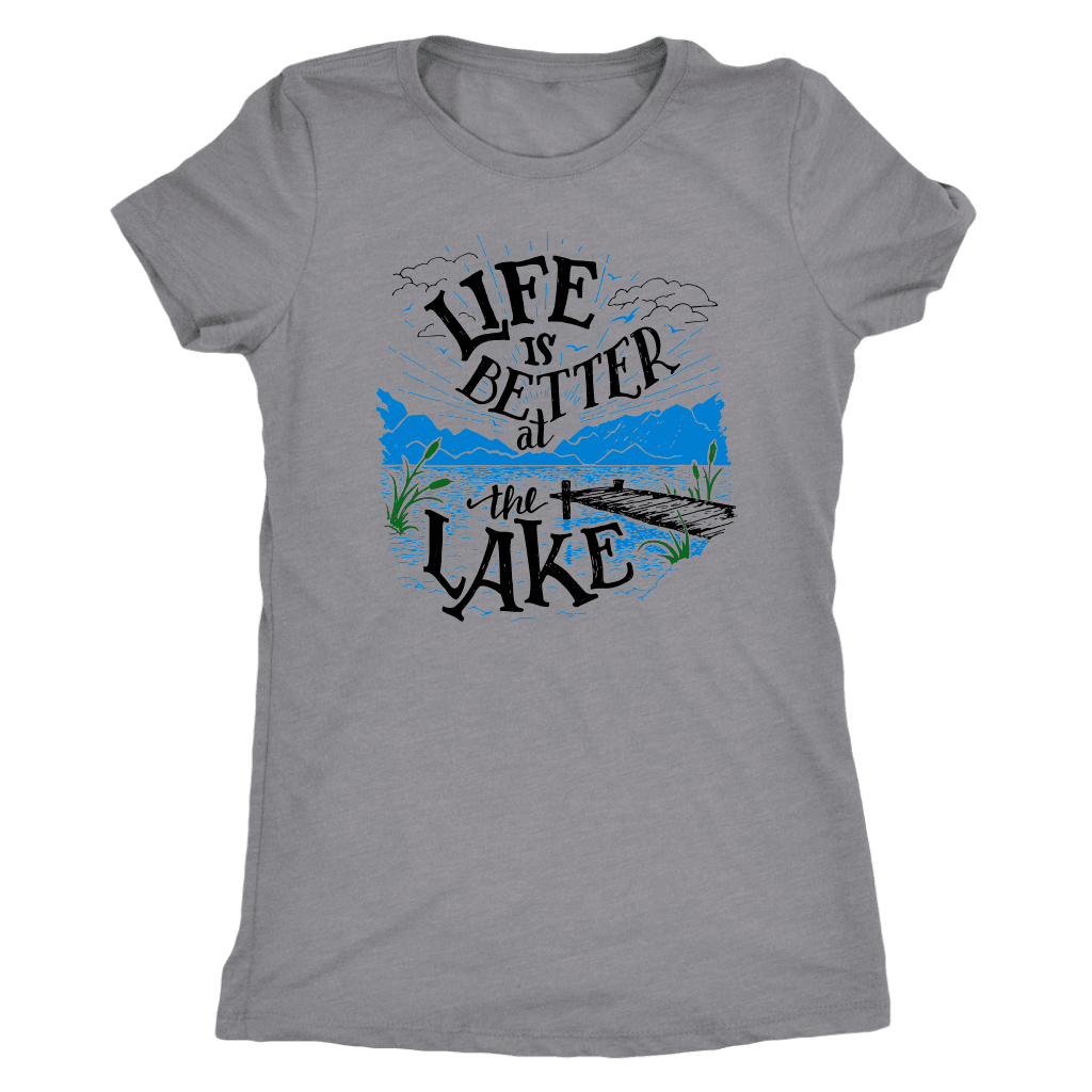 Life is Better At The Lake Womens Shirts T-shirt Next Level Womens Triblend Heather Grey S