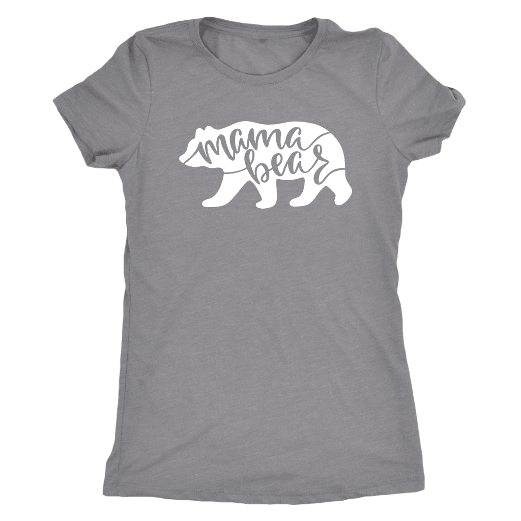 Mama Bear Shirts T-shirt Next Level Womens Triblend Heather Grey S