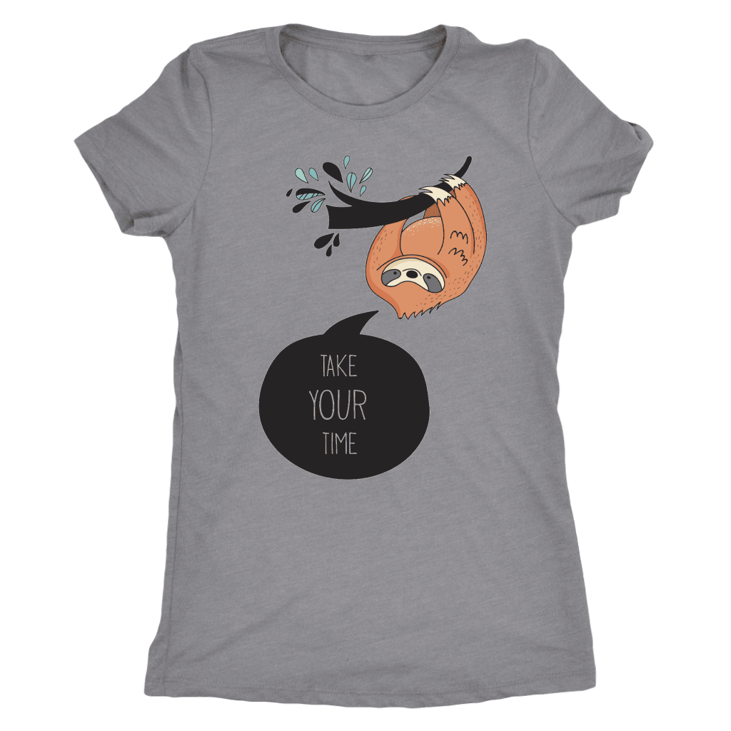 Take Your Time Sloth T-shirt Next Level Womens Triblend Heather Grey S