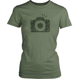 Awesome Word Camera Shirt T-shirt District Womens Shirt Fresh Fatigue XS