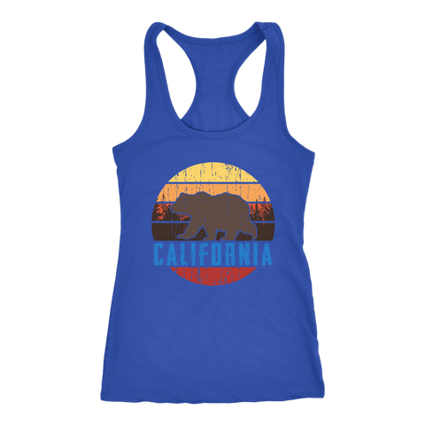 Image of Big Bear California Shirt V.1, Womens Shirts T-shirt Next Level Racerback Tank Royal XS