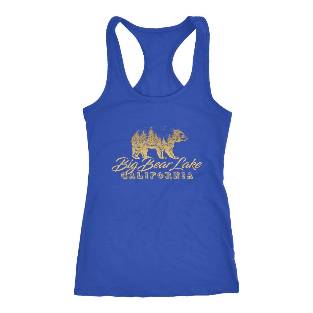 Big Bear Lake California V.2, Womens, Gold T-shirt Next Level Racerback Tank Royal XS