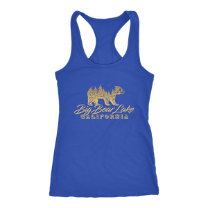 Big Bear Lake California V.2, Womens, Gold T-shirt Next Level Racerback Tank Royal XS