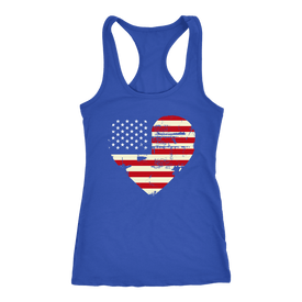 Love America Racerback Tank, Blue T-shirt Next Level Racerback Tank Royal XS