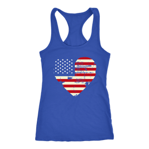 Love America Racerback Tank, Blue T-shirt Next Level Racerback Tank Royal XS