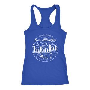 Hate Peeps, Love Mountains T-shirt Next Level Racerback Tank Royal XS