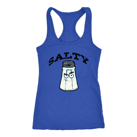 Image of Salty V.1 Womens T-shirt Next Level Racerback Tank Royal XS
