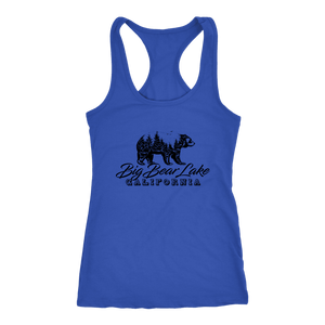 Big Bear Lake California V.2, Womens, Black T-shirt Next Level Racerback Tank Royal XS