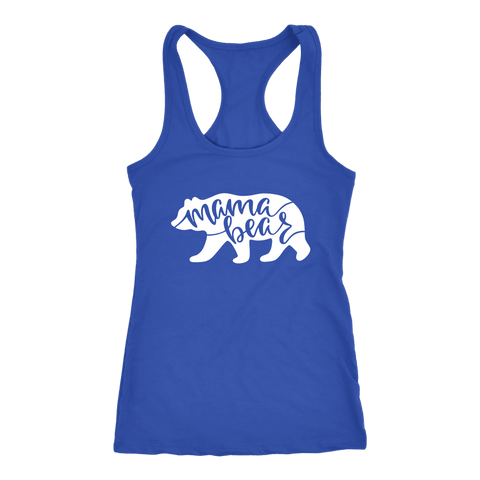 Image of Mama Bear Shirts T-shirt Next Level Racerback Tank Royal XS