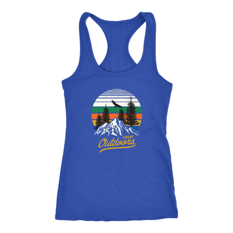 Image of Great Outdoors Shirts | Womens T-shirt Next Level Racerback Tank Royal XS