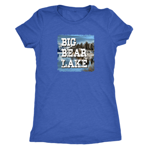 Image of Big Bear Lake V.1, Women's Shirt T-shirt Next Level Womens Triblend Vintage Royal S