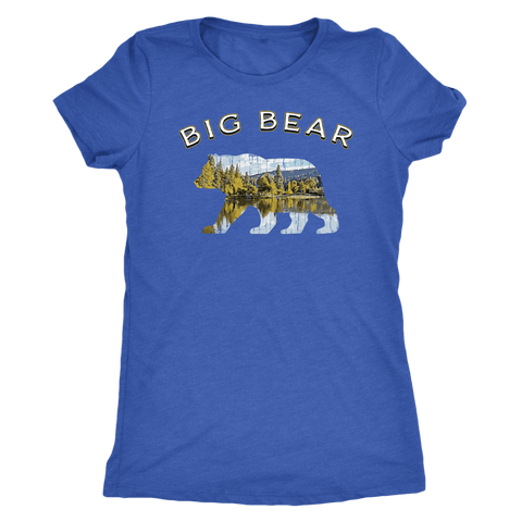 Image of Big Bear Shirt V.1 Women's Shirt T-shirt Next Level Womens Triblend Vintage Royal S