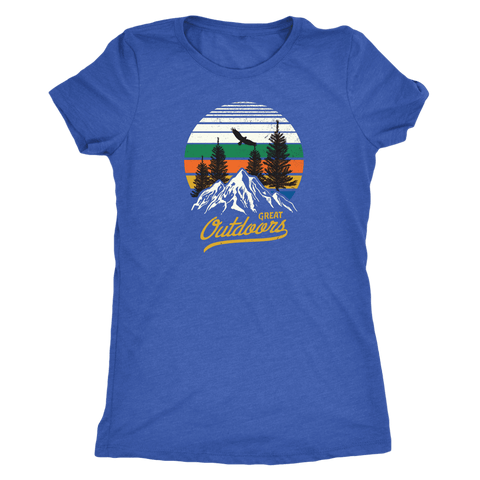 Image of Great Outdoors Shirts | Womens T-shirt Next Level Womens Triblend Vintage Royal S
