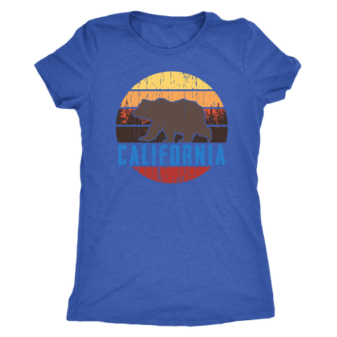 Image of Big Bear California Shirt V.1, Womens Shirts T-shirt Next Level Womens Triblend Vintage Royal S