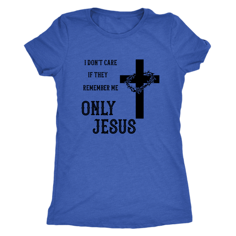 Image of Only Jesus! Black Print T-shirt Next Level Womens Triblend Vintage Royal S