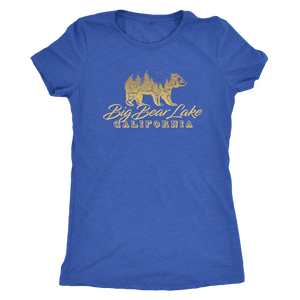 Big Bear Lake California V.2, Womens, Gold T-shirt Next Level Womens Triblend Vintage Royal S