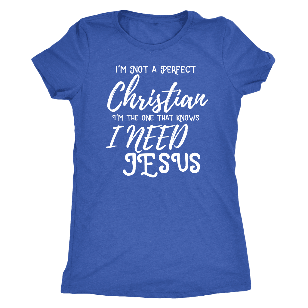 Not A Perfect Christian, Shirts T-shirt Next Level Womens Triblend Vintage Royal S
