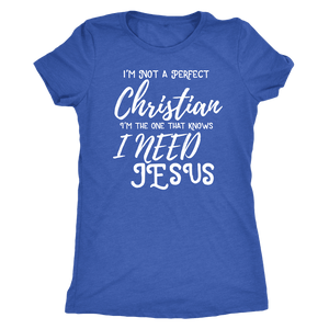 Not A Perfect Christian, Shirts T-shirt Next Level Womens Triblend Vintage Royal S