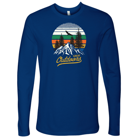 Image of Great Outdoors Shirts | Mens T-shirt Next Level Mens Long Sleeve Royal Blue S