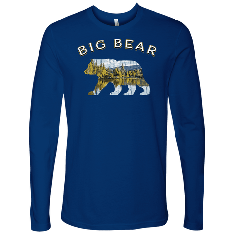 Image of Big Bear V.1 Men's Shirts T-shirt Next Level Mens Long Sleeve Royal Blue S