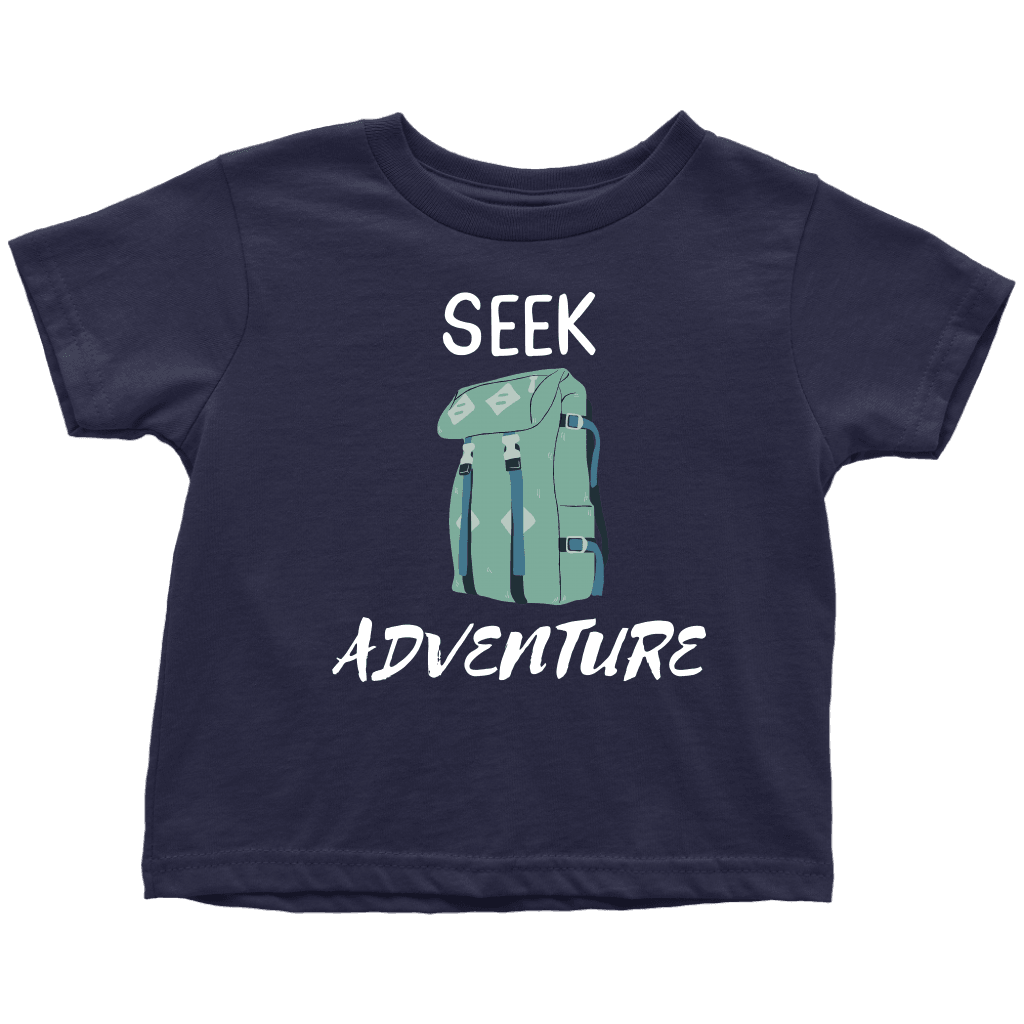 Seek Adventure with Backpack (Youth) T-shirt Toddler T-Shirt Navy Blue 2T
