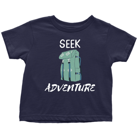 Image of Seek Adventure with Backpack (Youth) T-shirt Toddler T-Shirt Navy Blue 2T