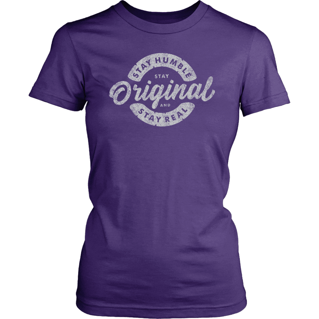 Stay Real, Stay Original Womens T-shirt District Womens Shirt Purple XS