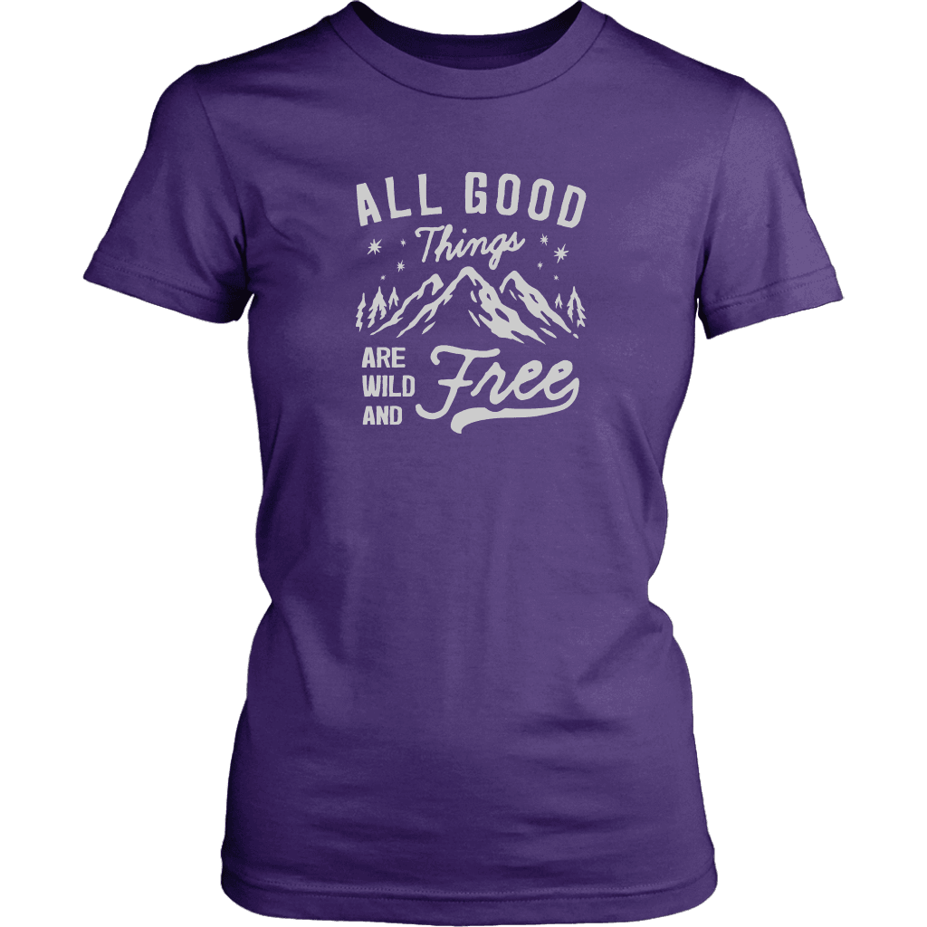 Wild and Free T-shirt District Womens Shirt Purple XS