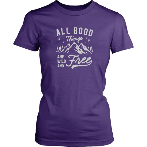 Image of Wild and Free T-shirt District Womens Shirt Purple XS
