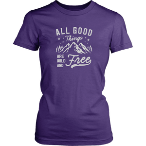 Wild and Free T-shirt District Womens Shirt Purple XS