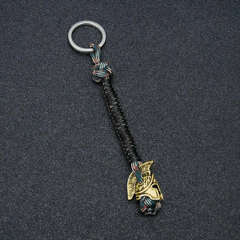 Image of Spartan Lanyard Version 2, Are You a Warrior? Key Chains Multi Brass 