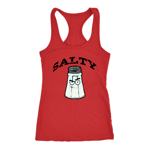 Image of Salty V.1 Womens T-shirt Next Level Racerback Tank Red XS